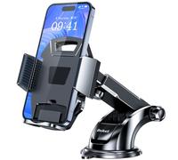 Beikell Support Téléphone Voiture, Auto Universel Ventouse Réglable Support Rotation 360° et Un Bouton de Libération pour Smartphones et GPS 4.7-6.7 Pouces - Noir