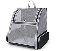 BEIKOTT Sac à Dos Pliable ventilé pour Petits Chats et Chiens avec Sangles de sécurité, Boucles pour Voyage, randonnée et extérieur, Noir