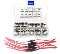 BeiLan 10pcs 5x 20mm AGC Portes-fusible en Ligne Type à vis Inline avec Fil 22 AWG + 100pcs 5x 20mm fusibles en Verre Coup Rapides (0.2A 0.5A 1A 2A 3A 5A 6A 8A 10A 15A)