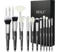 BEILI Lot de 15 pinceaux de maquillage professionnels pour fond de teint, poudre, correcteur, sourcils, fard à paupières, contour, eyeliner, pinceau estompeur pour les yeux