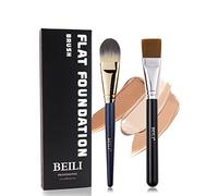 BEILI Pinceaux Fond de Teint pour Visage, Pinceau Fond de Teint Fluide, Pinceau Masque, Détailing Concealer Contour&Blend-Liquide/Crème, Plat Teint Brush Professionnel-2PC