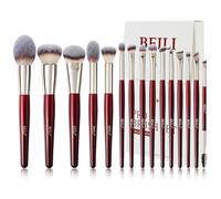 BEILI Pinceaux Maquillages 15 PCS Set Pinceaux Maquillage Brosse Maquillage Pinceau Végétaliens Fond de Teint Poudre Contour Fard Paupières Surbrillance Blush Correcteu Sourcil Liner