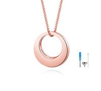 BEILIN Collier urne funéraire éternité cercle de vie en argent sterling avec pendentif « Always with me » pour cendres, Argent sterling, Zircone cubique