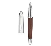 BEILUNER Stylo Cuir de Luxe 318, Cuir Premium Cousu Main, Finition Chromée, Recharge Schmidt, Meilleur Cadeau Rollerball Rechargeable pour Homme & Femme, Idéal pour l'Écriture Exécutive