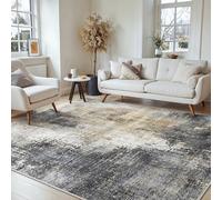 BEIMO Tapis Salon Résumé 160x230cm Lavable en Machine Rug | Grand AntidéRapant Poil Ras, pour Chambre Salle a Manger Descente de Lit Bureau, Cuisine, Gris et Or