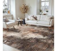 BEIMO Tapis Salon Résumé 200x290cm Lavable en Machine Rug | Grand AntidéRapant Poil Ras, pour Chambre Salle a Manger Descente de Lit Bureau, Cuisine, Rotbraun