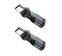 Beimus Adaptateur de charge USB C pivotant à 180° horizontalement et à 360° verticalement - Alimentation 240 W - Synchronisation de données 480 Mbps - Indicateurs LED - Rotation à degrés - Adaptateur