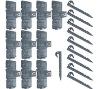 Beimus Bordure de jardin avec piquets de fixation solides pour décoration de jardin, jardin, ameublement de maison, accessoires d'extérieur, bordure murale en pierre