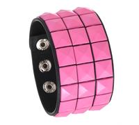Beimus Bracelet réglable en cuir avec clous carrés style punk rock confortable pour une utilisation décontractée Cadeau unisexe pour homme Chaîne de main, taille unique, Comme décrit