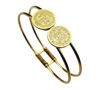 Beimus Bracelet rond en acier inoxydable avec médaillons religieux pour la force spirituelle, taille unique, Comme décrit