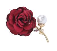 Beimus Broche en forme de rose 3D pour femme - Broche florale pour châle - Broche pour robe de mariage, 5.6*3.8cm, Alliage + tissu