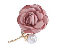 Beimus Broche en forme de rose 3D pour femme - Broche florale pour châle - Broche pour robe de mariage, 5.6*3.8cm, Alliage + tissu