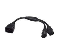Beimus Câble adaptateur répartiteur en Y IEC320 C20 vers C13 + C13 30 cm 1 à 2 fils d'extension Noir
