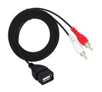 Beimus Câble USB 2.0 femelle vers 2RCA mâle USB vers 2RCA vidéo pour téléphone, ordinateur portable, tablette, amplificateurs de cinéma maison, haut-parleurs, cordon composite