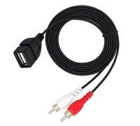 Beimus Câble USB 2.0 femelle vers 2RCA mâle USB vers 2RCA vidéo pour téléphone, ordinateur portable, tablette, amplificateurs de cinéma maison, haut-parleurs, cordon composite