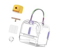 Beimus Cage de transport légère transparente pour oiseaux avec plateau amovible pour perruches et petits