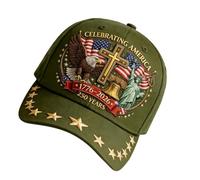 Beimus Casquette représentant une statue des libertés 3D réaliste sur tissu en coton doux pour plus de confort, vert militaire, Taille unique