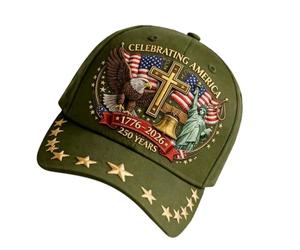 Beimus Casquette représentant une statue des libertés 3D réaliste sur tissu en coton doux pour plus de confort, vert militaire, Taille unique