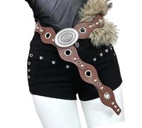 Beimus Ceinture encouragée en coton troublé avec construction en cuir synthétique souple pour tous les jours Ceinture en cuir troublé pour femme, marron, taille unique