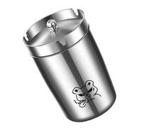 Beimus Cendrier sans fumée en acier inoxydable avec couvercle de protection, parfait pour n'importe quel environnement d'intérieur élégant