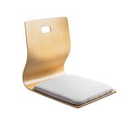 Beimus Chaise de sol à dossier en bois multi-positions, siège lombaire et léger en mousse pour salon, étude, chaise de sol ergonomique sans pieds avec dossier réglable