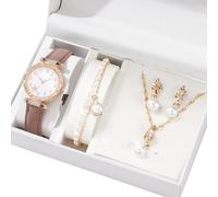 Beimus Coffret cadeau montre pratique avec bijoux en alliage accessoires tendance parfaits pour les styles quotidiens et occasions, pearl, Comme décrit, Comme décrit.