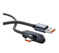 Beimus Cordon d'alimentation flexible à angle droit de 100 W, charge rapide pour smartphones, tablettes, tressage en nylon renforcé en forme de L, câble de charge tressé