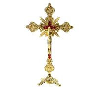 Beimus Crucifix religieux catholique debout pour statue de croix de 24,1 cm pour W/alliage galvanisé antirouille pour statues et figurines d'église pour perte pour bureau Grand pour décoration