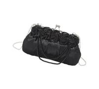 Beimus Élégant 3D Rose Fleur Soie Embrayages Pour Les Fêtes De Mariage Élégant Perles Chaîne De Mariage Bandoulière Chaîne À Main À Main À Bandoulière Élégant