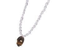 Beimus Élégant collier main de Fatma symbolisant la protection et la chance dans un ton élégant avec des pierres naturelles robustes, 4247cm, Pierre naturelle