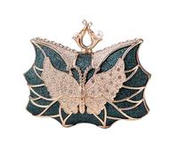 Beimus Elegant Flower Butterfly Evening Bag with Rhinestones Handbag Shoulder Purse for Cocktail Wedding and Parties Bride Purse