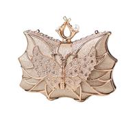 Beimus Elegant Flower Butterfly Evening Bag with Rhinestones Handbag Shoulder Purse for Cocktail Wedding and Parties Bride Purse