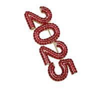 Beimus Épinglette fantaisie 2025 avec strass en cristal - Pour le Nouvel An, Size Approx.1.9x5.4cm0.75x2.13inch, Métal