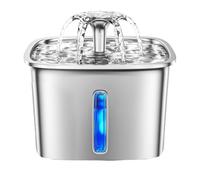 Beimus Fontaine à boire automatique pour chats - En acier inoxydable - 2,6 l - Filtrage de l'eau