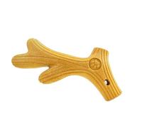 Beimus Grand bâton à mâcher en bois de pin pour chien en forme de corne/os agressifs, dents naturelles, santé des animaux