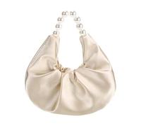 Beimus Grand sac à main moulé en satin avec chaîne amovible - Excellent pour les incidents formels - Excursions décontractées - Élégant sac à bandoulière, champagne, One Size