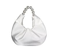 Beimus Grand sac à main moulé en satin avec chaîne amovible - Excellent pour les incidents formels - Excursions décontractées - Élégant sac à bandoulière, blanc, One Size
