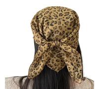 Beimus Grande écharpe carrée imprimée léopard pour homme et femme - Multifonction - Hijab - Pour l'extérieur, le cou - Pour le quotidien, les vacances, les voyages, dark, Taille unique