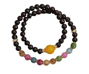 Beimus Grenats naturels fabriqués à la main - Double boucle empilable - Confortables - Finitions lisses - Pour toutes les occasions - Grenat naturel accrocheur - Double boucle pour des atmosphères