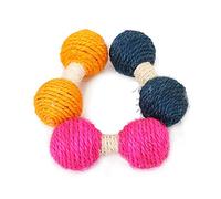 Beimus Jouet pour animal domestique Hochet Chaton à mâcher Griffer Attrape Forme Barbell Attrape Lancer Jouets Boules pelucheuses