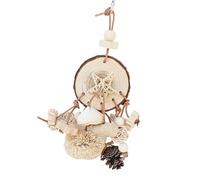 Beimus Jouet pour Oiseaux en Bois avec Pièces À Croquer en Rotin Petits Perroquets Enrichissement De La Cage des Calopsittes Et Soulagement L'ennui Jouet Cage À Oiseaux avec Pommes