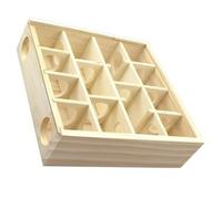 Beimus Labyrinthe en bois de type lourd pour petits animaux de compagnie avec dessus extractible, matériaux naturels résistants à la mastication pour souris gerbille, bois de pin naturel, petit