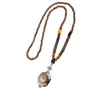 Beimus Long collier avec pendentif Bodhi en bois symbolisant la chance et la paix pour la méditation ou au quotidien, 80*10*10cm, Arbre