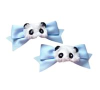 Beimus Lot de 2 pinces à cheveux avec nœud délicat à carreaux style Y2K - Pince à cheveux mignonne pour filles - Motif panda en fourrure