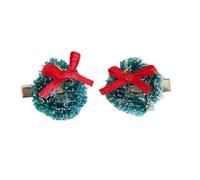 Beimus Lot de 2 pinces à cheveux, couronne de Noël, accessoires de fête, épingles à cheveux, barrettes festives avec nœud, couvre-chefs de vacances