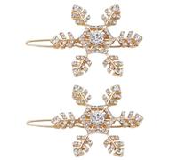 Beimus Lot de 2 pinces à cheveux élégantes en forme de flocon de neige avec strass