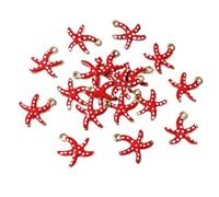 Beimus Lot de 20 breloques colorées en forme d'étoile de mer - Accessoire de bijoux en acier inoxydable - Parfait pour les amateurs de mode - Pendentif en acier inoxydable, One Size, Comme décrit