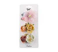 Beimus Lot de 3 pinces à cheveux pour enfants, bébés, filles, fleurs artificielles, nœud