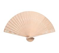 Beimus Lot de 4 éventails pliants en bois vintage chinois pour mariage, fête prénatale, cadeau de fête, main en bois pliable