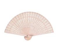 Beimus Lot de 4 éventails pliants en bois vintage chinois pour mariage, fête prénatale, cadeau de fête, main en bois pliable